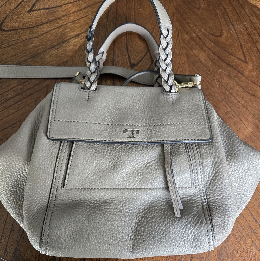 Tory Burch French Gray Half Moon Bag